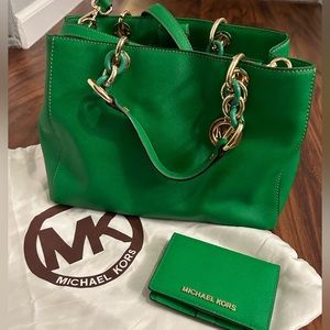 Michael Kors Kelly Green Tote Bag